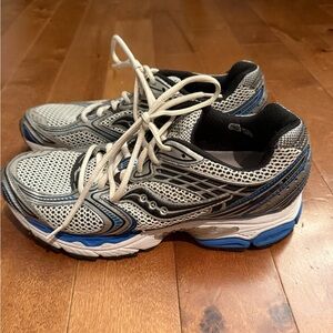 Saucony Mesh Sneakers in Gray and Blue